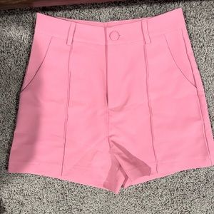 Cute pink high waisted shorts 
New just tried on 
Size XS, no stretch